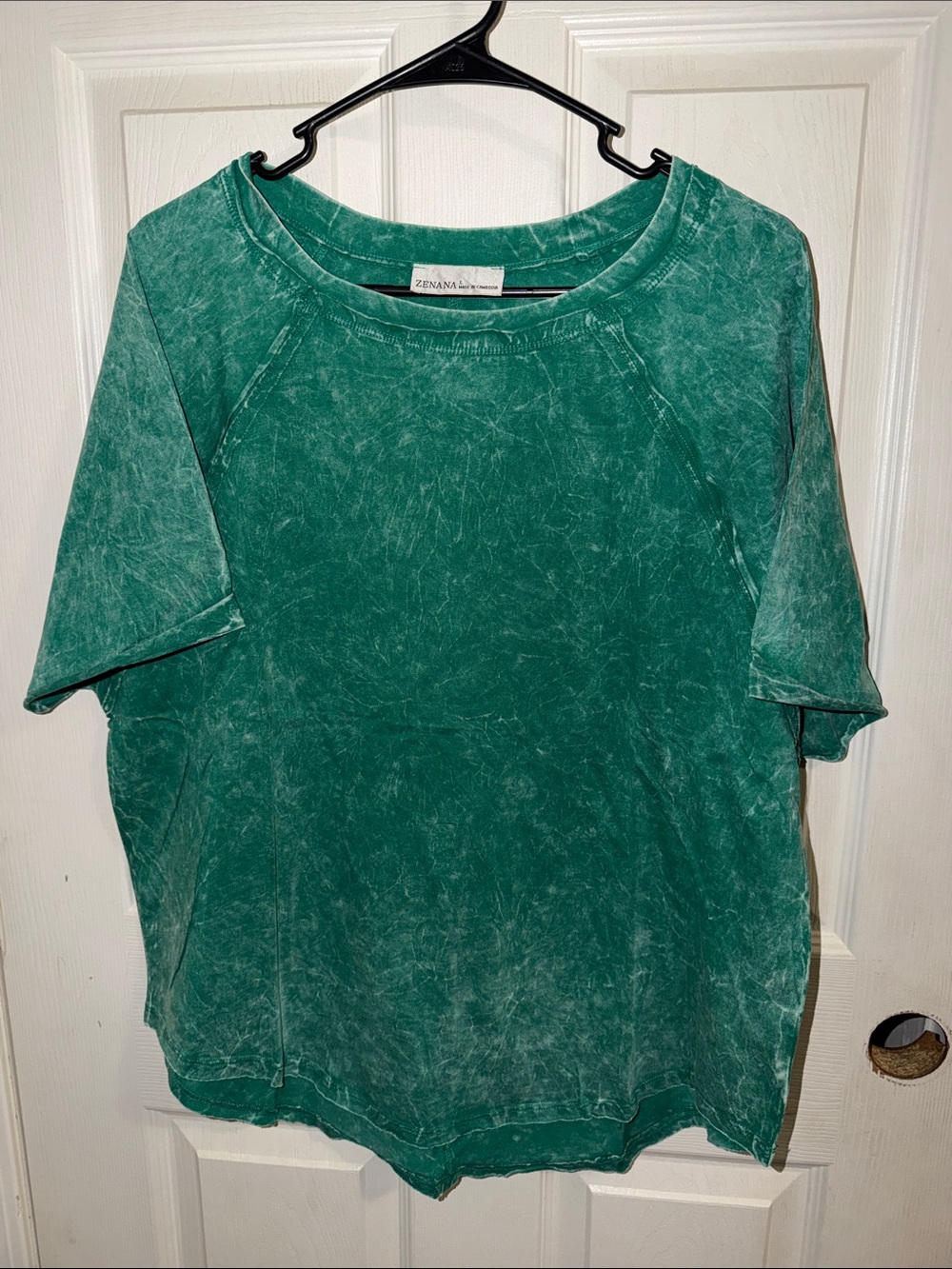 Zenana Outfitters Emerald Mineral-Wash Short Sleeve Tee
